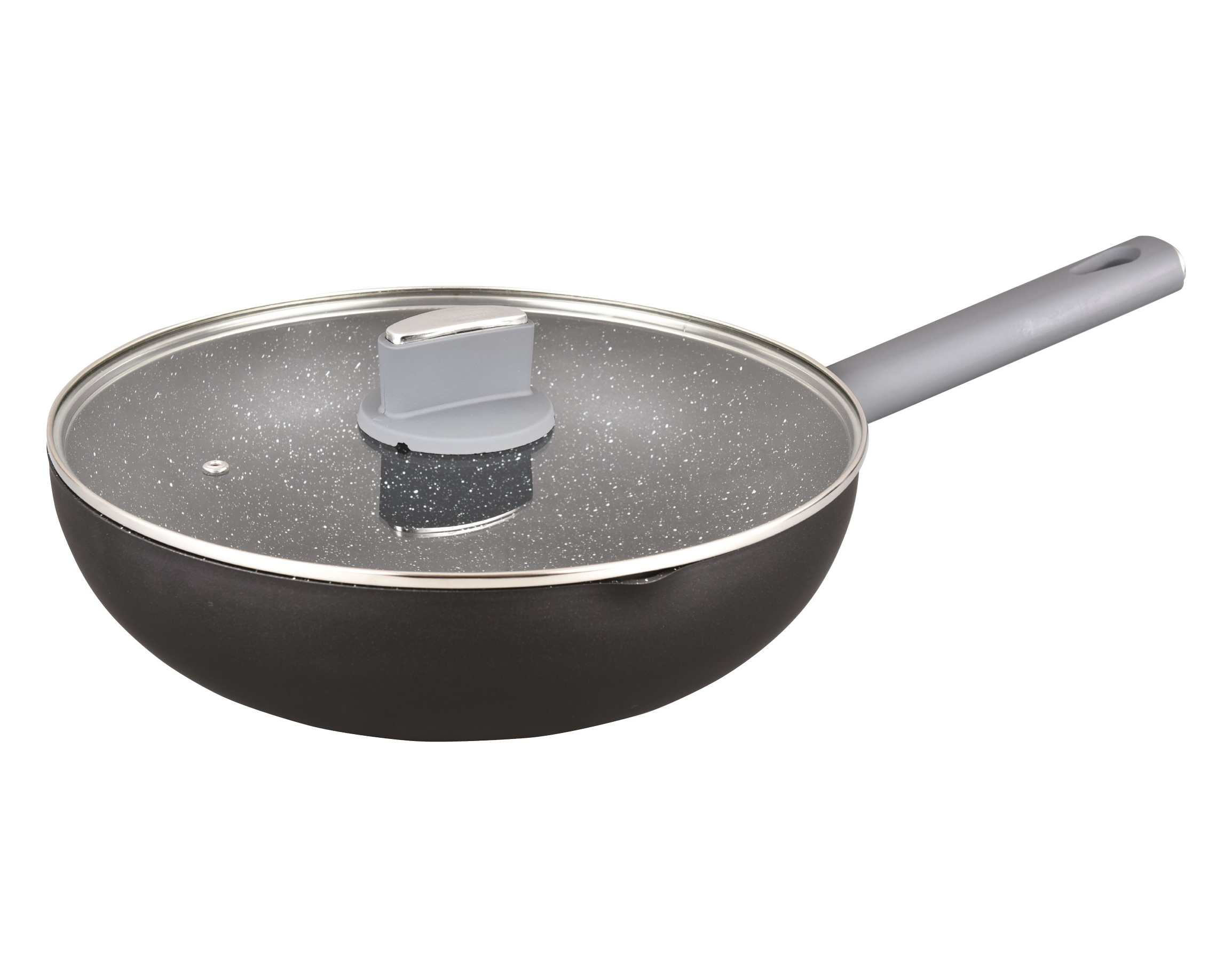 מחבת ווק לבישול/טיגון בגודל 30/8.5 ס”מ בנפח 4.6 ליטר מסדרת מילאנו של השף שגב משה