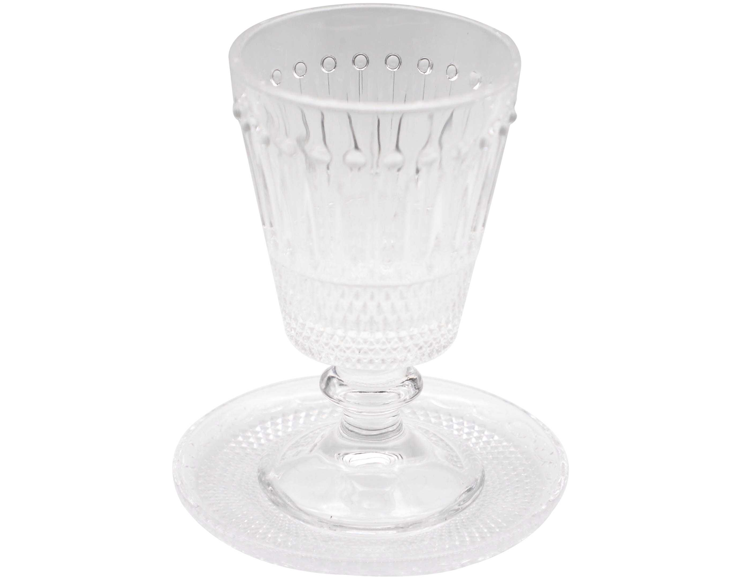 כוס קידוש עם צלוחית מזכוכית