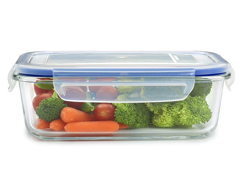 קופסאת אחסון מזכוכית מרובעת בנפח 800 מ”ל