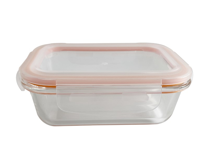 קופסאת אחסון מזכוכית מרובעת בנפח 800 מ”ל