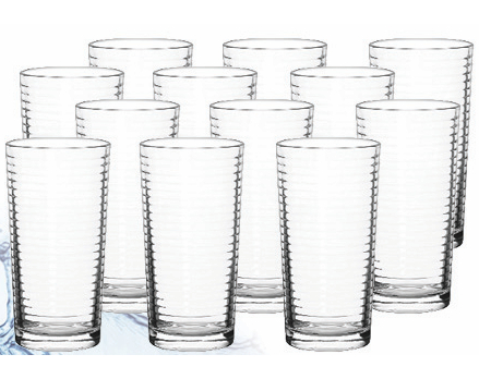 מארז 6 כוסות שתיה קרה 200 מ”ל בעיצוב פסים קלאסי